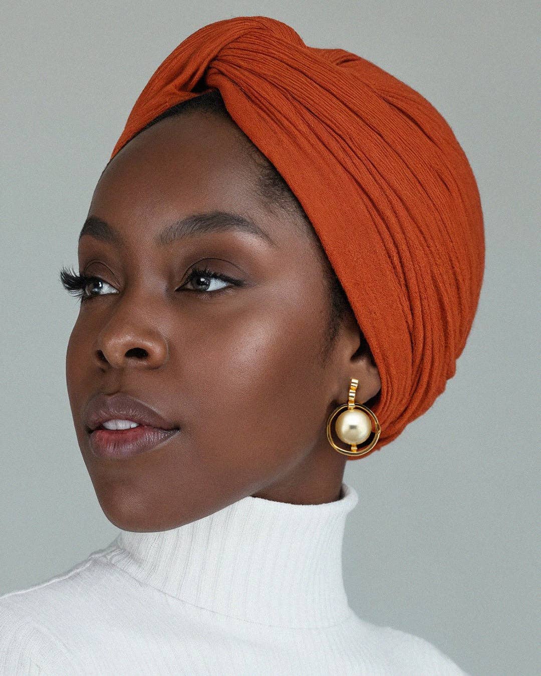 Premium Soft Lined Turban in Paprika: Red