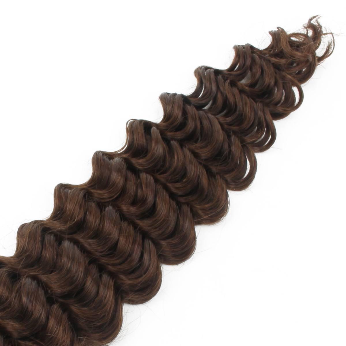 Medium Brown Deep Wave Bulk Human Hair