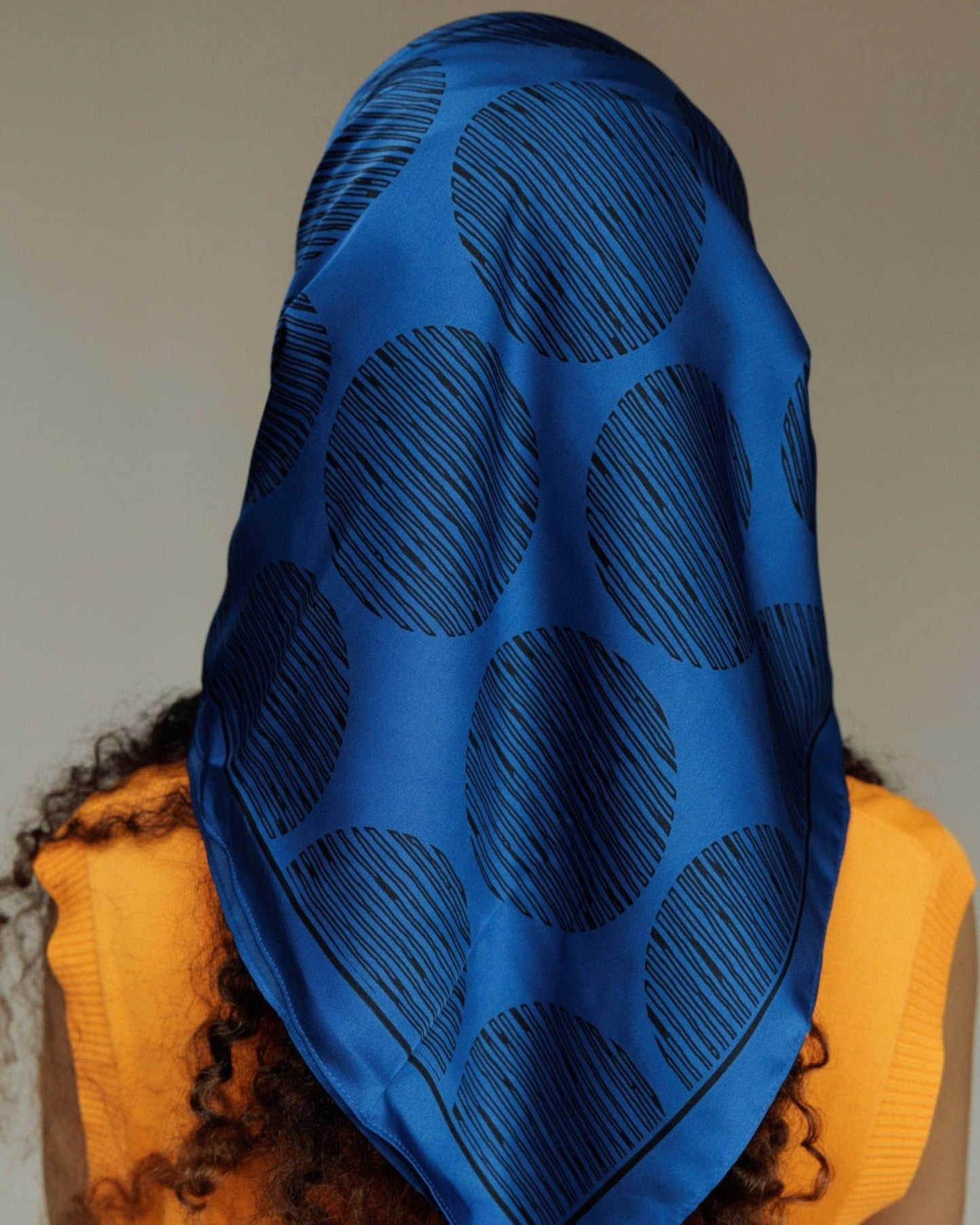 Satin Head Scarf in Aoki: Blue