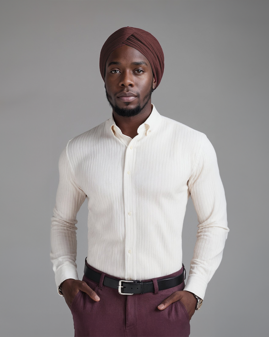 Premium Soft Lined Turban in Umber: Brown