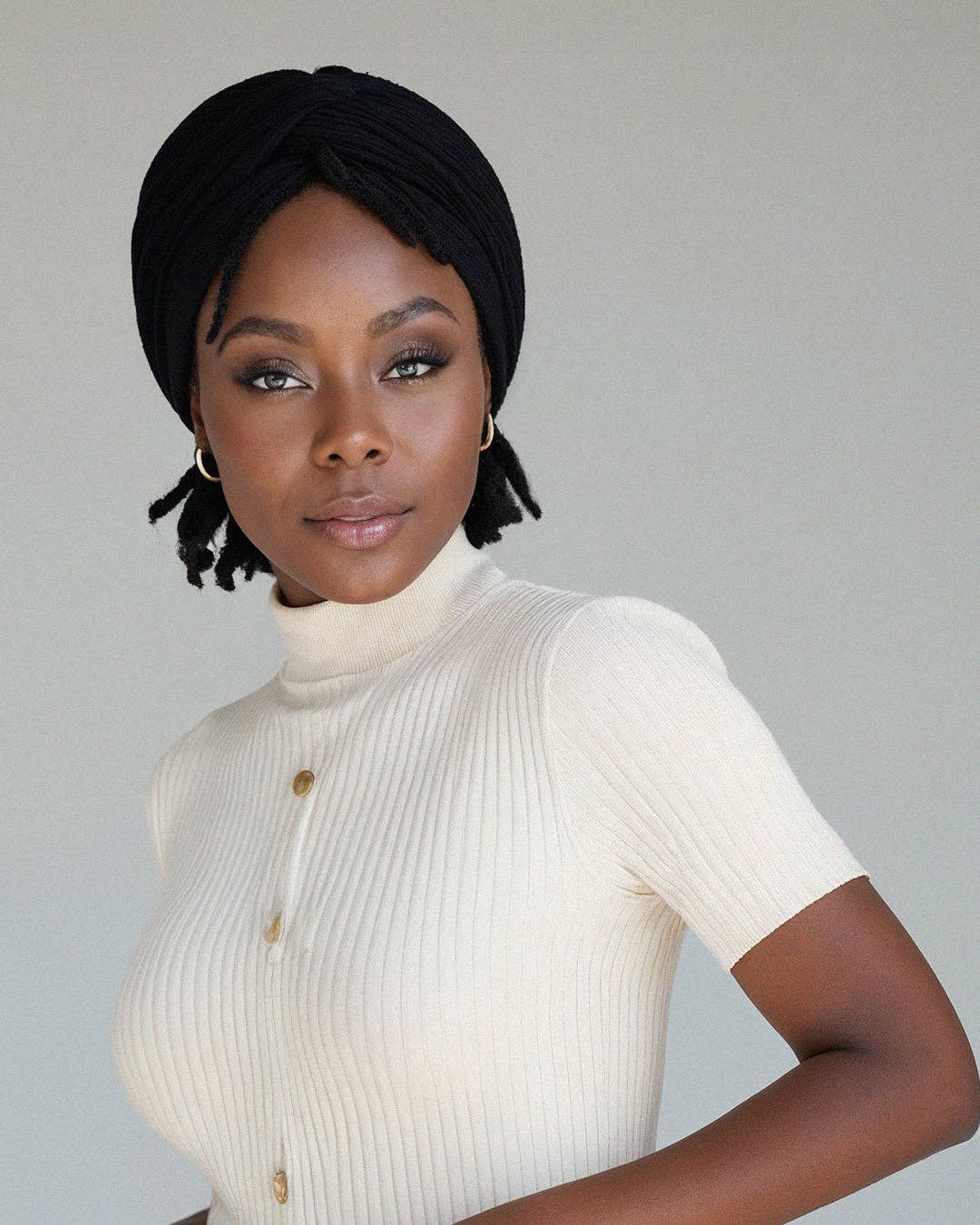 Premium Soft Lined Turban in Jet Black: Black