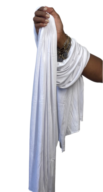 Pure White Stretchy Head Wrap