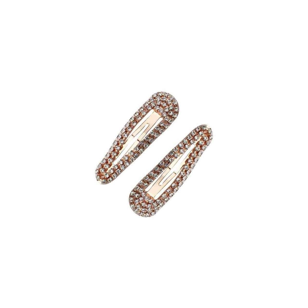 Mini Rhinestone Snap Clips - Rose Gold