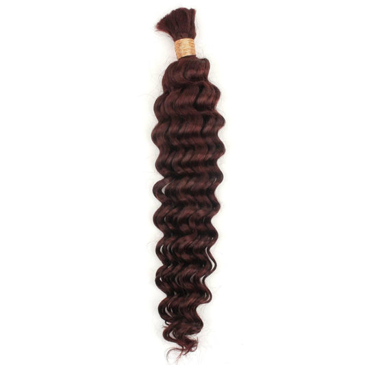 Burgundy Deep Wave Bulk Human Hair